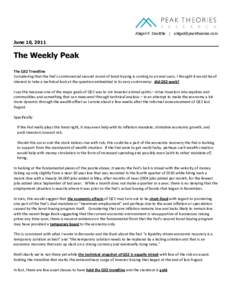 Abigail F. Doolittle | [removed]  June 10, 2011 The Weekly Peak The QE2 Trendline