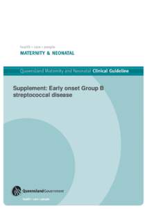 Supplement: Early onset Group B streptococcal disease