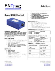 Data Sheet  • Open DMX Ethernet