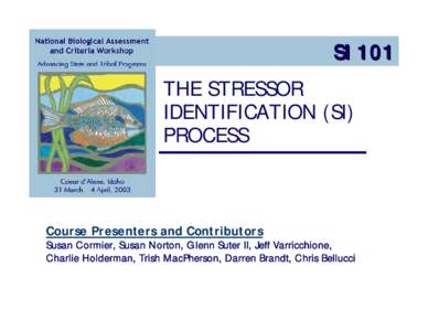 SI 101 THE STRESSOR IDENTIFICATION (SI) PROCESS  Course Presenters and Contributors