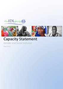 Capacity Statement Gender and Social Inclusion May 2013 Table of contents Who we are .....................................................................................................................................