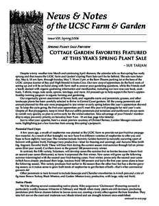News & Notes 				of the UCSC Farm & Garden Issue 109, Spring 2006 Forrest Cook