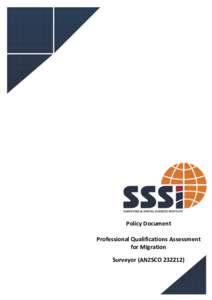 Policy Document Professional Qualifications Assessment for Migration Surveyor (ANZSCORevised: August 2015