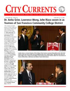 CITY CURRENTS  A NEWSLETTER FOR THE CITY COLLEGE COMMUNITY VOLUME XXI • ISSUE 20