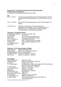 1  Protokoll der 37. Ordentlichen Sitzung des IFLA-Nationalkomitees am Donnerstag, den[removed]in der Zentral- und Landesbibliothek Berlin, Breite Straße Zeit