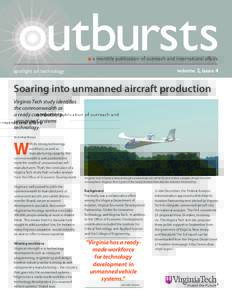 a monthly publication of outreach and international affairs volume 2, issue 4 spotlight on technology  Soaring into unmanned aircraft production
