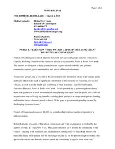 Page 1 of 2 NEWS RELEASE FOR IMMEDIATE RELEASE -- March 4, 2010 Media Contacts:  Helga Merryman