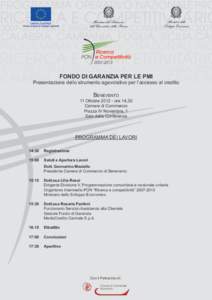 FONDO DI GARANZIA PER LE PMI  Presentazione dello strumento agevolativo per l’accesso al credito BENEVENTO