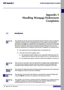 DISP Appendix 1  Handling Mortgage Endowment Complaints 1