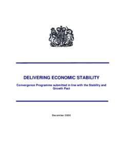 DELIVERING ECONOMIC STABILITY Convergence Programme submitted in line with the Stability and Growth Pact December 2000