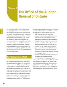 2005 Annual Report of the Office of the Auditor General of Ontario: Chapter 6: The Office of the Auditor General of Ontario