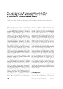 The oldest marine Cretaceous sediments in West Greenland (Umiivik-1 borehole) – record of the Cenomanian–Turonian Anoxic Event? Gregers Dam, Henrik Nøhr-Hansen, Flemming G. Christiansen, Jørgen A. Bojesen-Koefoed a