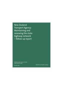 New Zealand Transport Agency: Maintaining and renewing the state highway network – follow-up report