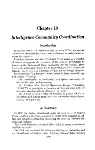 Commission on CIA Activities within the United States: Chapter 10 - Intelligence Community Coordination