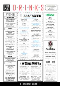 WINE SPARKLING CRAFTBEER *THE DUKE’S CRAFT BEER PICKS