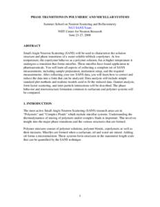 Physical chemistry / Critical phenomena / Thermodynamics / Soft matter / Phase transitions / Micelle / Lower critical solution temperature / Polymer / Poloxamer / Chemistry / Colloidal chemistry / Physics