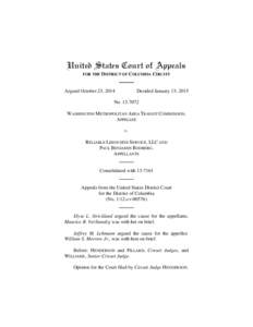 United States Court of Appeals FOR THE DISTRICT OF COLUMBIA CIRCUIT Argued October 23, 2014  Decided January 13, 2015