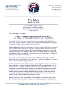 OHIO ETHICS COMMISSION William Green Building 30 West Spring Street, L3 Columbus, Ohio[removed]Telephone: ([removed]