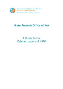 Department of Culture and the Arts  Government of Western Australia State Records Office of Western Australia