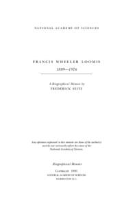 national academy of sciences  Francis wheeler Loomis