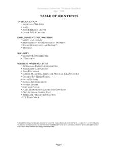 Government Contractors’ Employee Handbook May, 2008 TABLE OF CO NTENTS INTRODUCTION • IMPORTANT WEB SITES