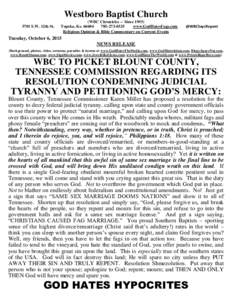 Westboro Baptist Church 3701 S.W. 12th St. (WBC Chronicles -- SinceTopeka, Ks0325