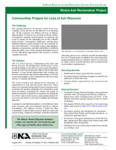 A Wood Education and Resource Center Success Story, Illinois Ash Reclamation Project, Communities Prepare for Loss of Ash Resource