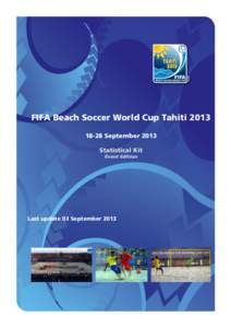FIFA Beach Soccer World Cup Tahiti[removed]September 2013 Statistical Kit Event Edition  Last update 03 September 2013