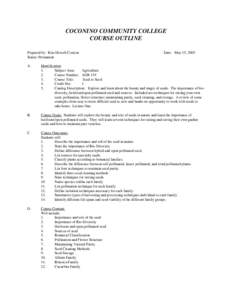 COCONINO COMMUNITY COLLEGE COURSE OUTLINE Prepared by: Kim Howell-Costion Status: Permanent  Date: May 15, 2003