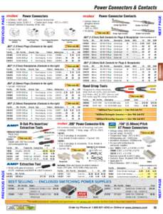 Power Connector Contacts • Contact: brass or phosphor bronze • Temp. range: -40˚C to +105˚C • Tin plating