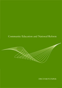 Community Education and National Reform  DISCUSSION PAPER 