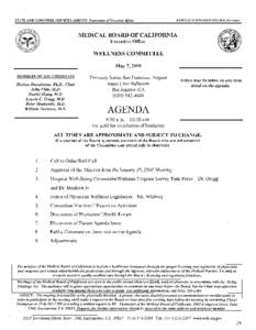 STATE AND CONSUMER SERVICES AGENCY- Department of Consumer Affairs  ARNOLD SCHWARZENEGGER, Governor MEDICAL BOARD OF CALIFORNIA