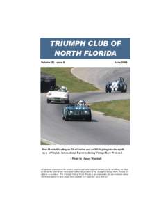 TRIUMPH CLUB OF NORTH FLORIDA Volume 20, Issue 6 June 2008