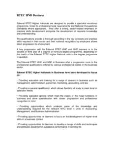 Pearson PLC / National Vocational Qualification / National Occupational Standards / OCR Nationals / BTEC First Diploma / Education / Qualifications / Edexcel