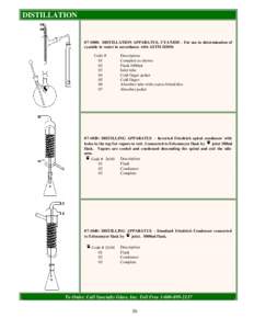 DISTILLATION[removed]: DISTILLATION APPARATUS, CYANIDE - For use in determination of cyanide in water in accordance with ASTM D2036 Code # 01