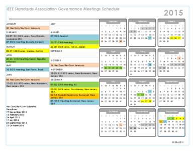 IEEE Standards Association Governance Meetings Schedule  JANUARY JULY