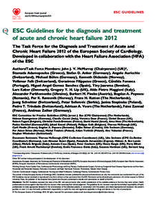 European Heart Journal doi:eurheartj/ehs104 ESC GUIDELINES  ESC Guidelines for the diagnosis and treatment