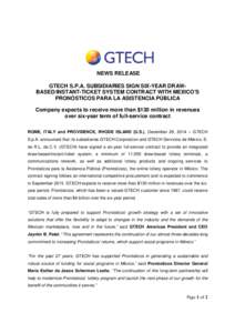GTECH press release Pronosticos_Mexico