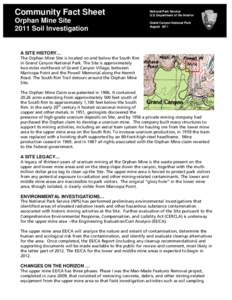 Community Fact Sheet  National Park Service U.S. Department of the Interior  Orphan Mine Site