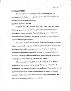 26 OERI Paper Studv Skills Programs This section discusses two programs that focus on teaching study and comprehension skills. Neither were originally created for after-school programs, but