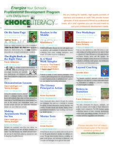 Energize Your School’s Professional Development Program with DVDs from On the Same Page Writing Instruction Across
