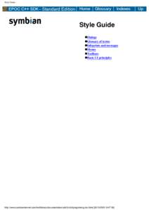 Style Guide  Style Guide ●Dialogs ●Glossary of terms ●Infoprints and messages