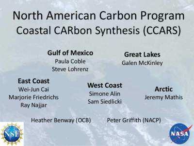 North American Carbon Program Coastal CARbon Synthesis (CCARS) Gulf of Mexico Great Lakes