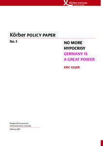 Körber policy paper No. 1