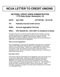 02-CU-08, Account Aggregation Services