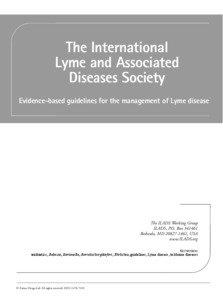 Health / Neuroborreliosis / Infectious Diseases Society of America / Erythema chronicum migrans / Infection / Doxycycline / Tick-borne disease / Depression / International Lyme And Associated Diseases Society / Lyme disease / Medicine / Microbiology