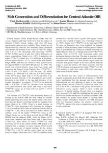 Goldschmidt 2000 September 3rd–8th, 2000 Oxford, UK. Journal of Conference Abstracts Volume 5(2), 496