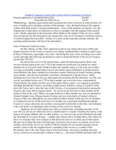 Southern Campaign American Revolution Pension Statements & Rosters Pension application of Archibald Dill S3285 fn14NC Transcribed by Will Graves[removed]Methodology: Spelling, punctuation and/or grammar have been correct