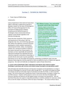 Science Applications International Corporation    Evaluation of Approaches to Reduce Greenhouse Gas Emissions in Washington State  RFP No. OFM 13‐200  May 22, 2013 