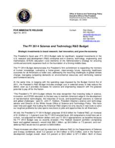 Led by the Office of Science and Technology Week, next week, April 28 through May 4, 2002, is Global Science and Technology Week, a nationwide campaign designed to excite elementary, middle and high school students about